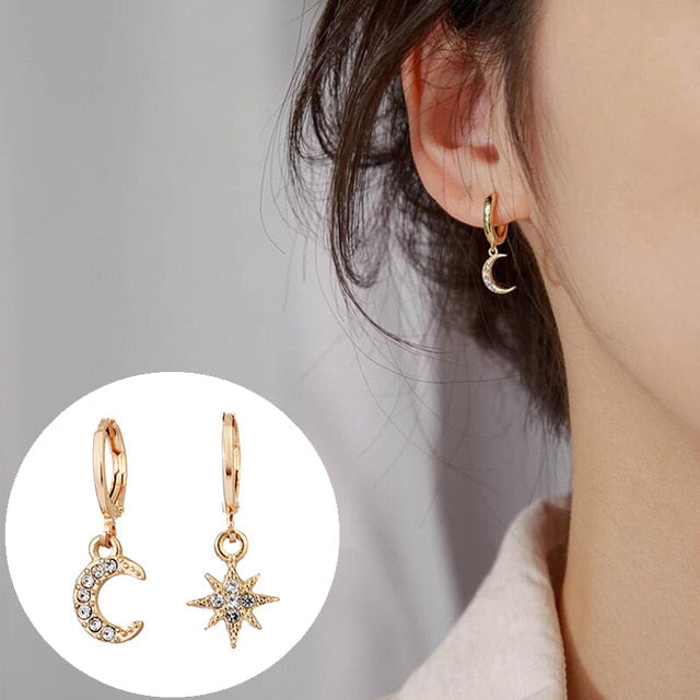Crystal Flower Drop Earrings