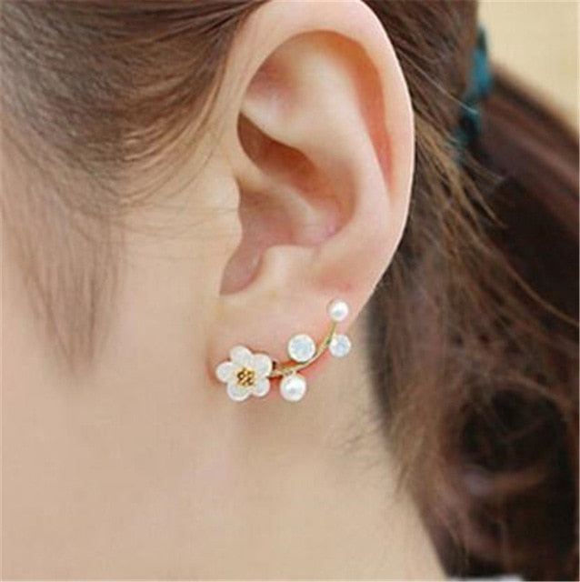 Crystal Flower Drop Earrings