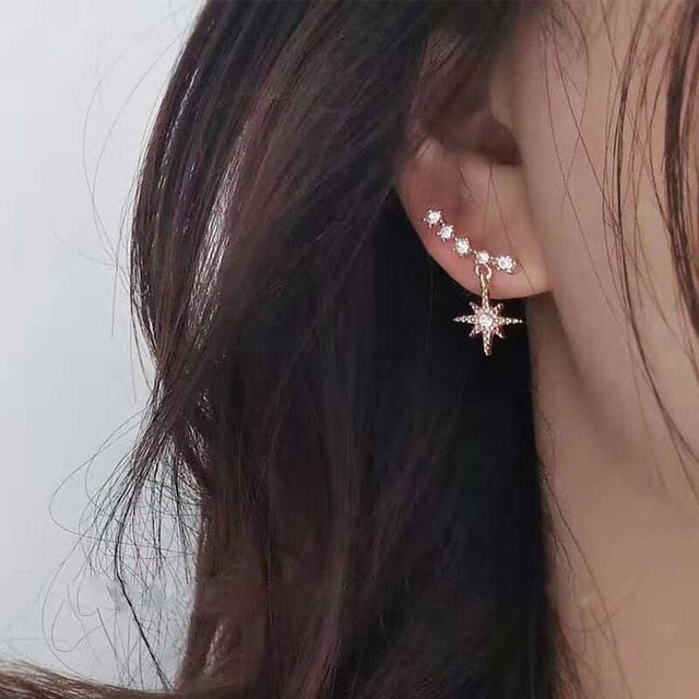 Crystal Flower Drop Earrings