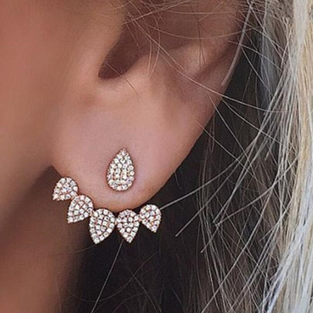 Crystal Flower Drop Earrings