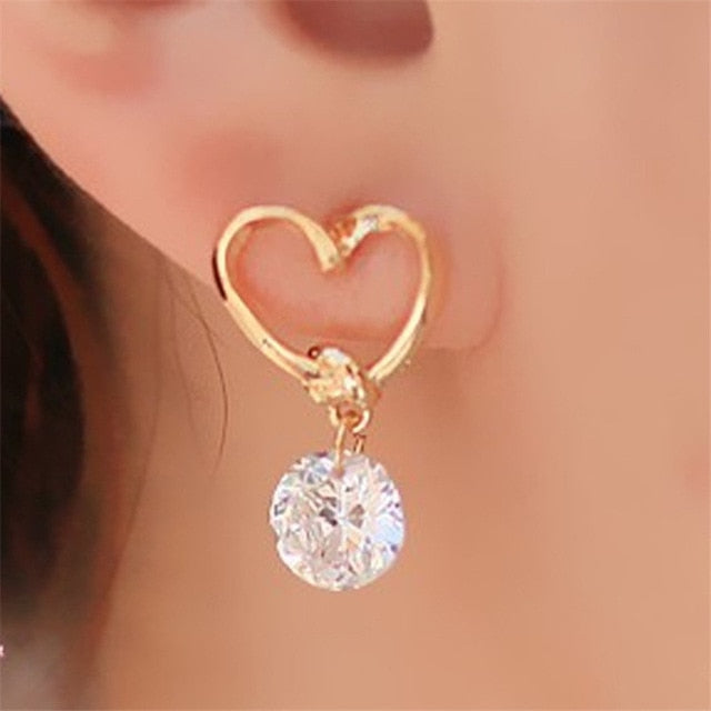 Crystal Flower Drop Earrings