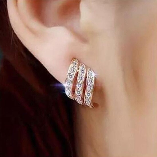Crystal Flower Drop Earrings