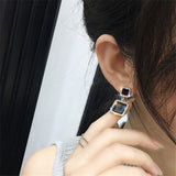 Crystal Flower Drop Earrings