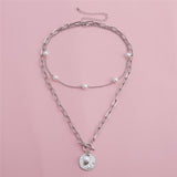 Baroque Pearl Coin Pendant Choker Necklace