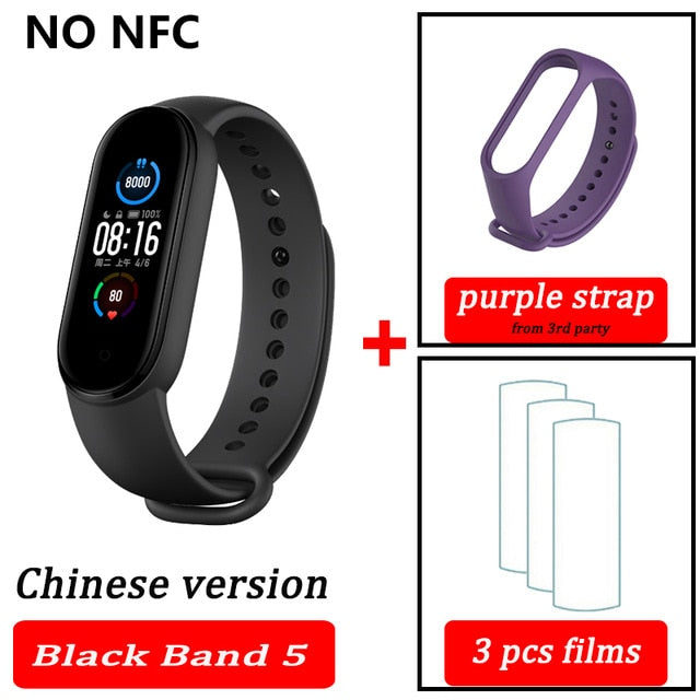 Xiaomi Mi Band 5 Smart Bracelet 4 Color AMOLED Screen Miband 5 Smartband Fitness Traker Bluetooth Sport Waterproof Smart Band