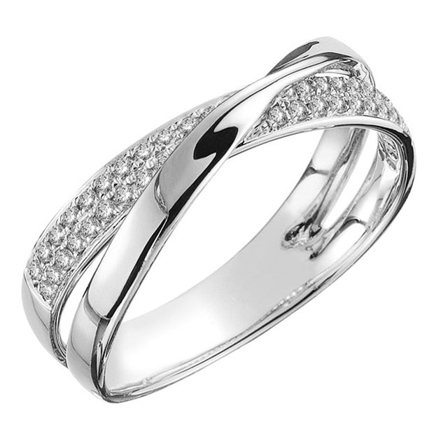 Newest Fresh Two Tone X Shape Cross Ring