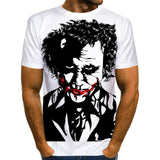 The white Joker 3D Printed T Shirt