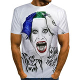 The white Joker 3D Printed T Shirt