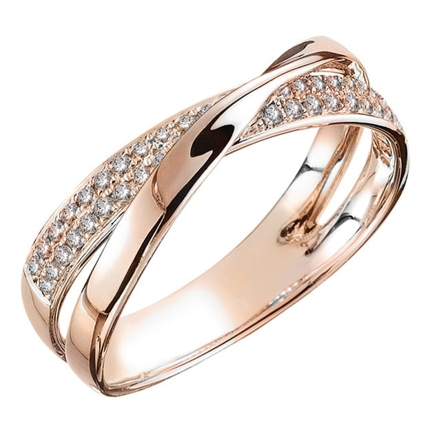 Newest Fresh Two Tone X Shape Cross Ring