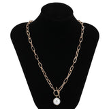 Baroque Pearl Coin Pendant Choker Necklace