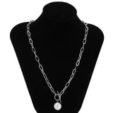 Baroque Pearl Coin Pendant Choker Necklace