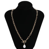Baroque Pearl Coin Pendant Choker Necklace