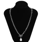 Baroque Pearl Coin Pendant Choker Necklace