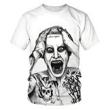 The white Joker 3D Printed T Shirt